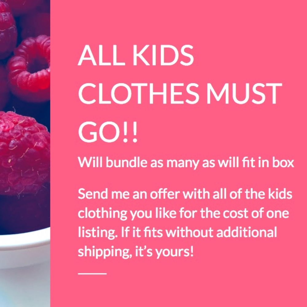 All Kids Clothing Must GO!